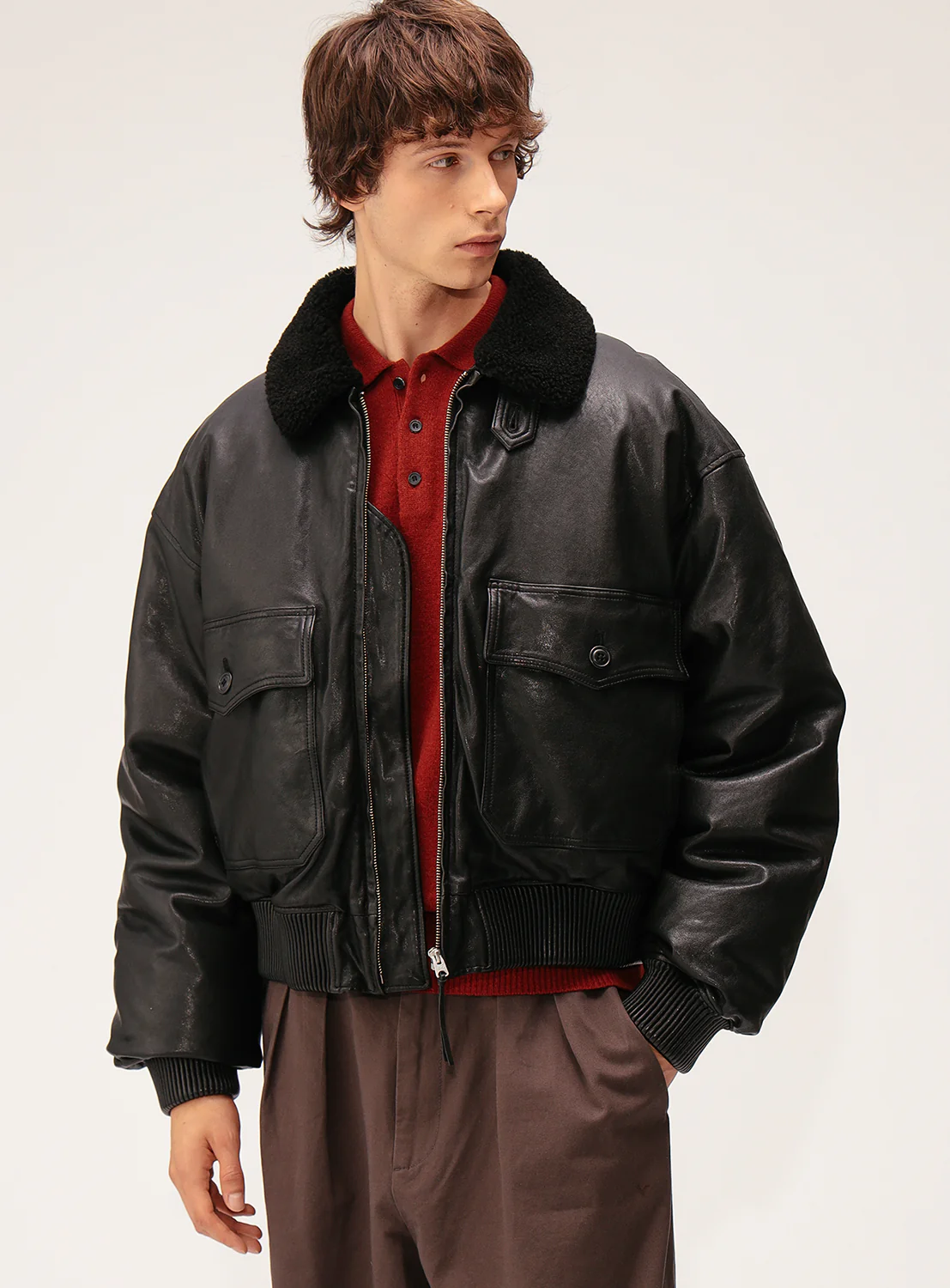 G-1 Sheep Leather Down Jacket