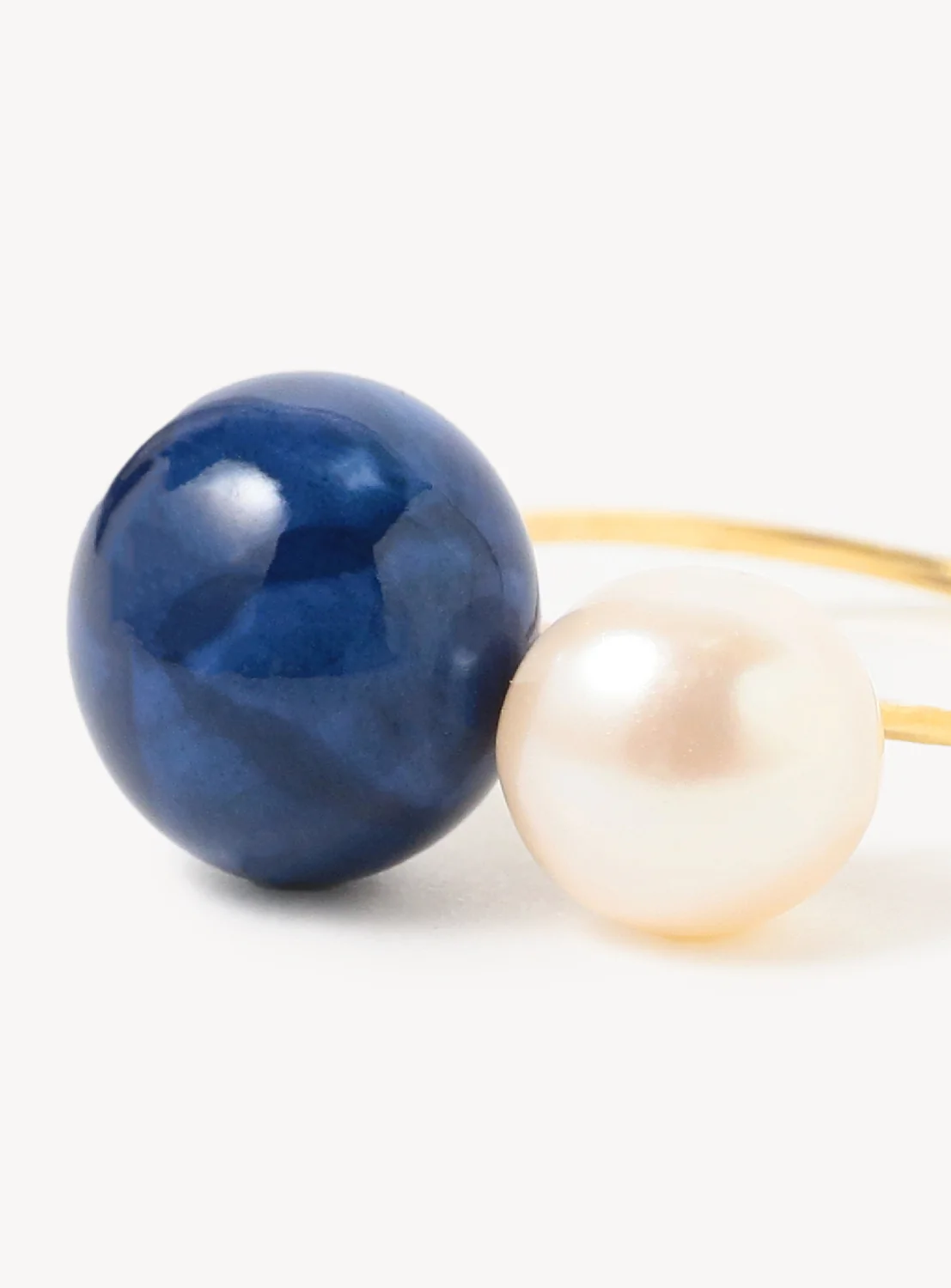 Arita Ware Solid Combination Pearl Ring