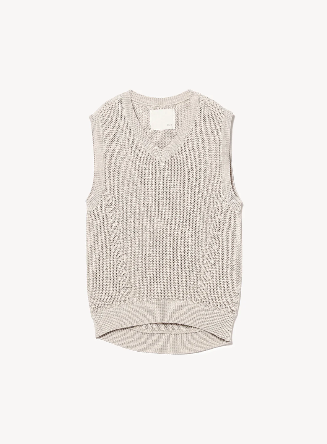Cotton V-Neck Ribbed Knit