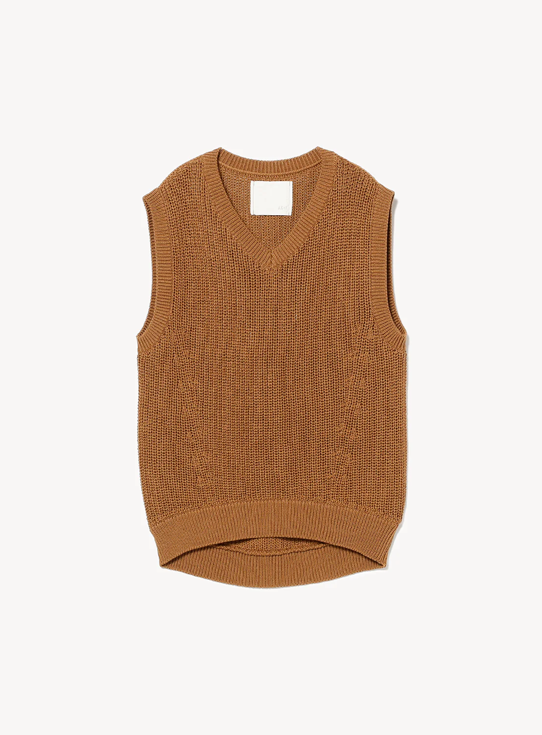 Cotton V-Neck Ribbed Knit