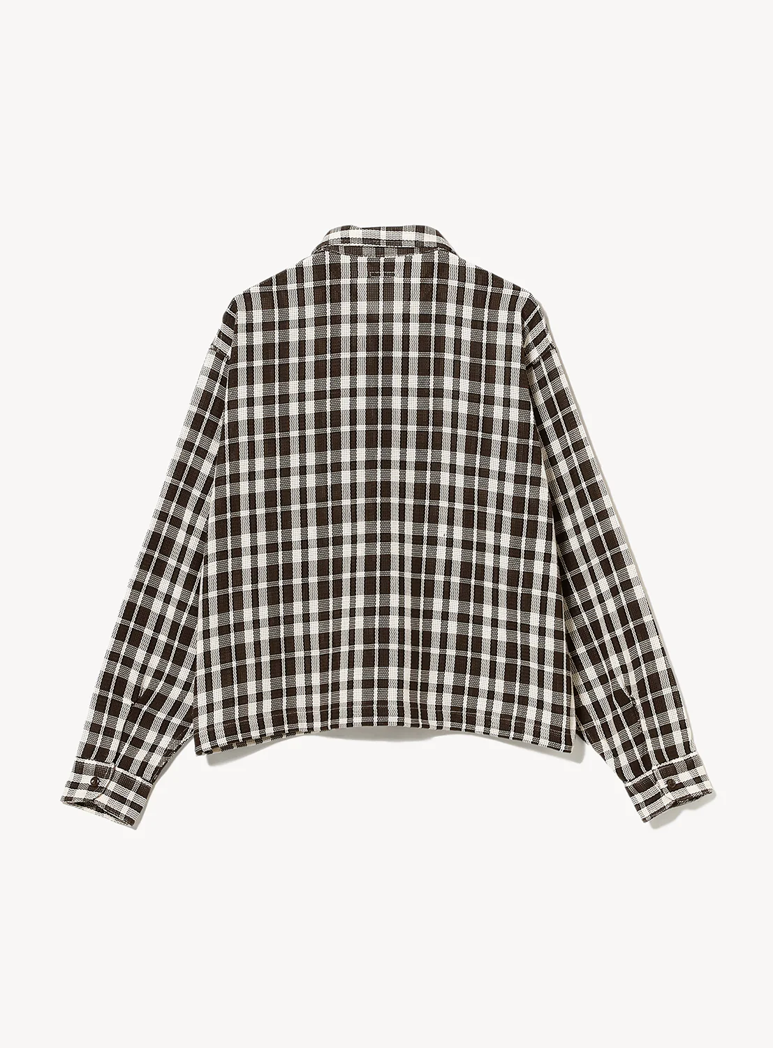 Mesh Checkered Zip Up Shirt