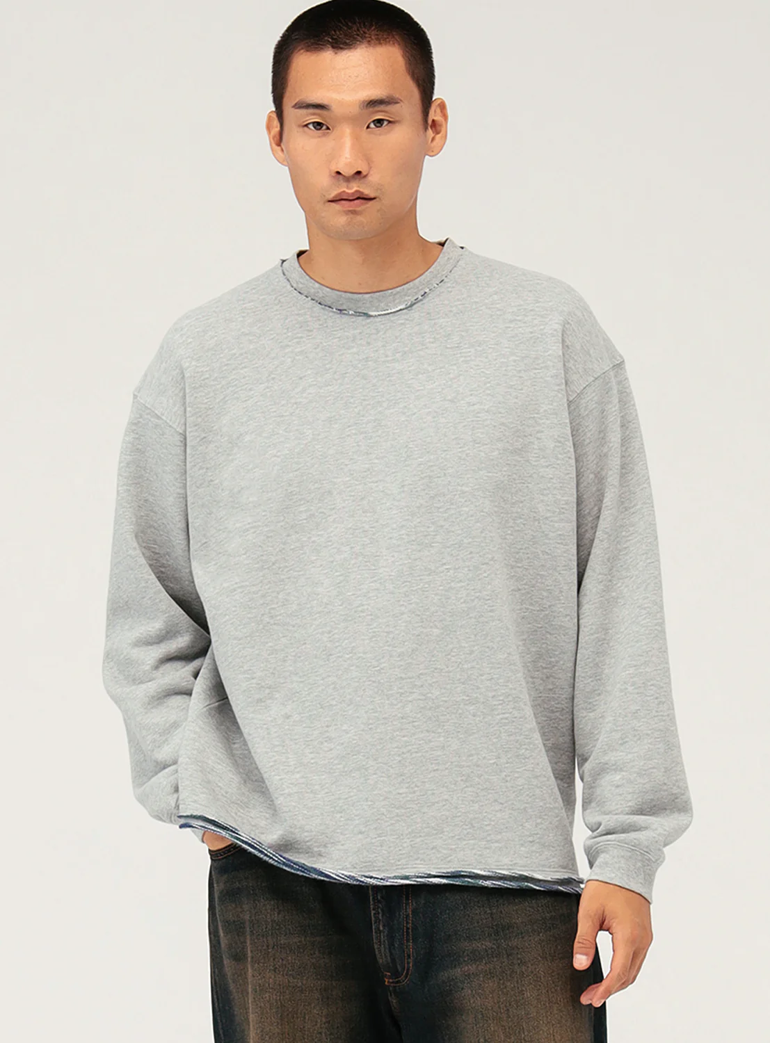 Kasuri Crew Neck Sweatshirt
