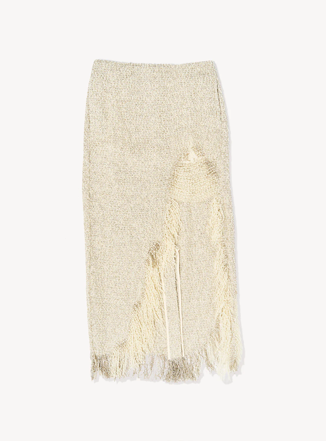 Distressed Lame Tweed Skirt