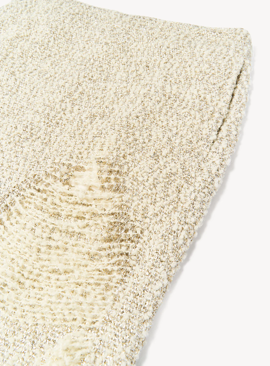 Distressed Lame Tweed Skirt