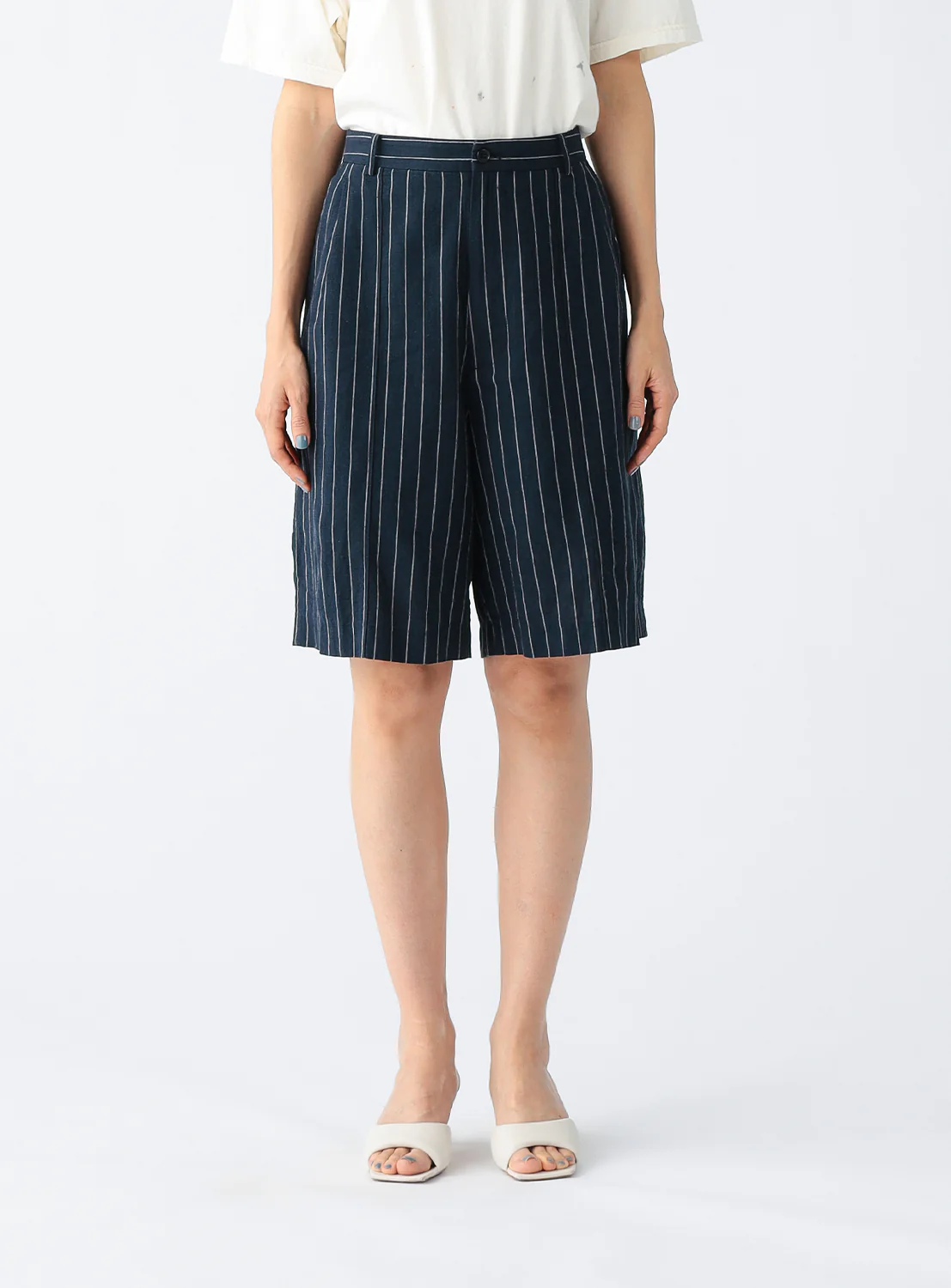 Pin Stripe Short Length Pants 3 Pin Stripe Short Length Pants