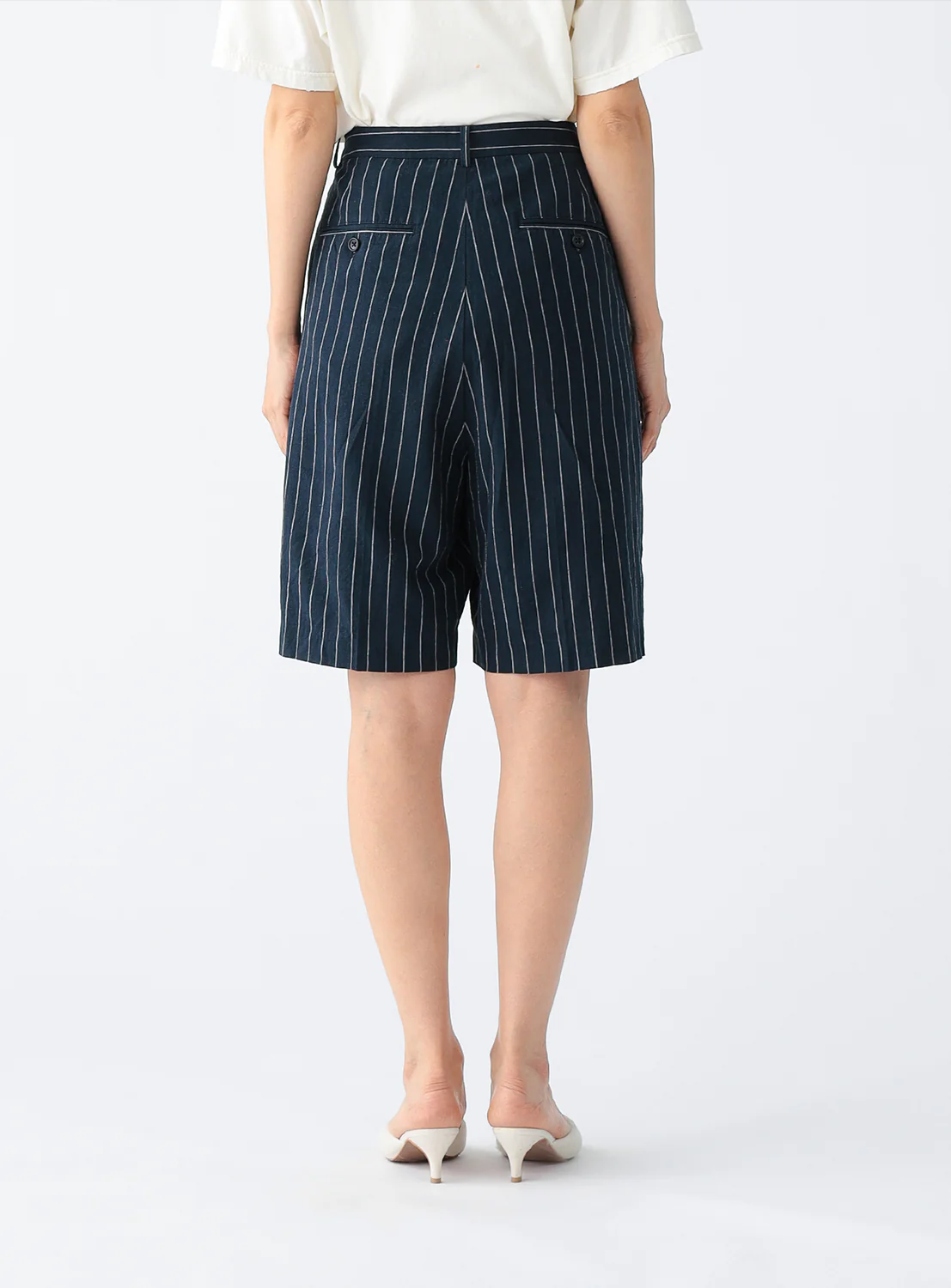 Pin Stripe Short Length Pants 4 Pin Stripe Short Length Pants