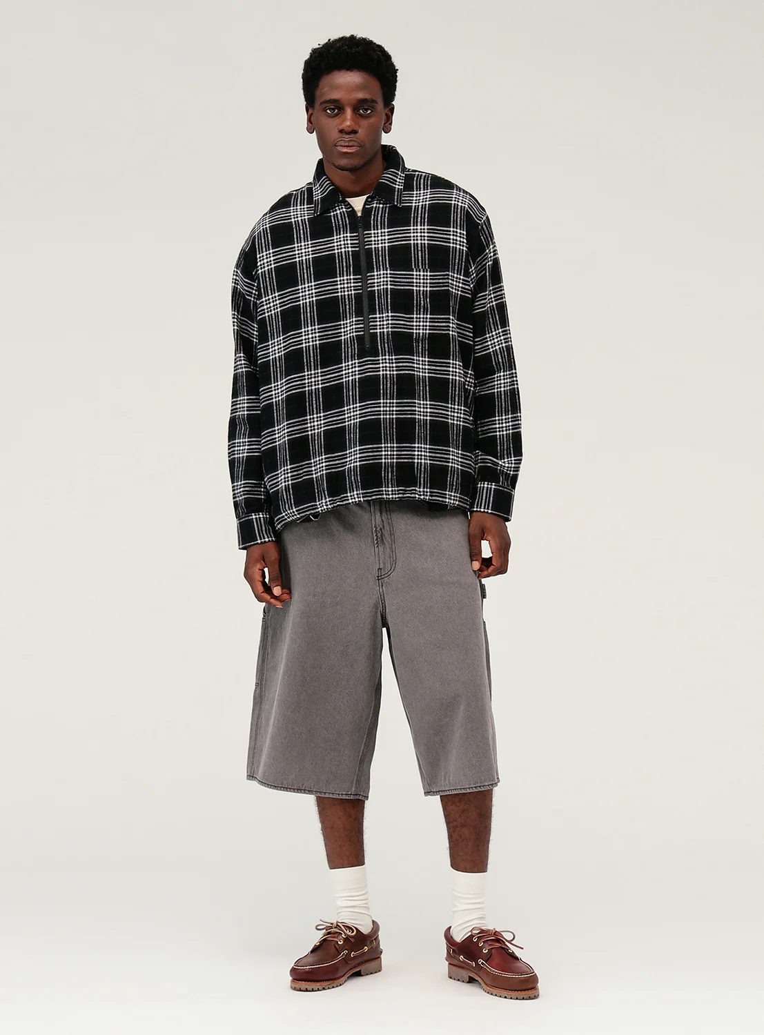 Half Zip Check Shirt