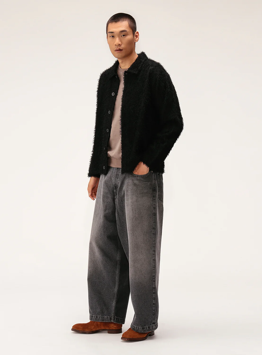 Relaxed Fit Fringe Cardigan