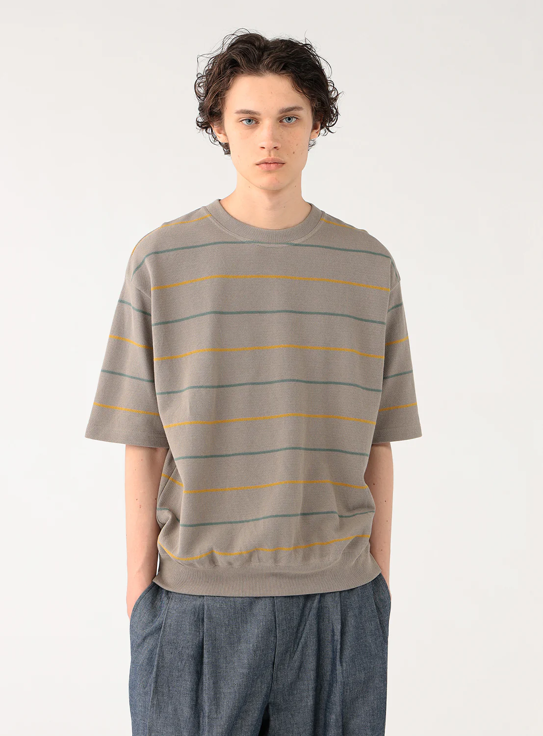 [Exclusive] crepuscule x BEAMS Piqué Border T-Shirt