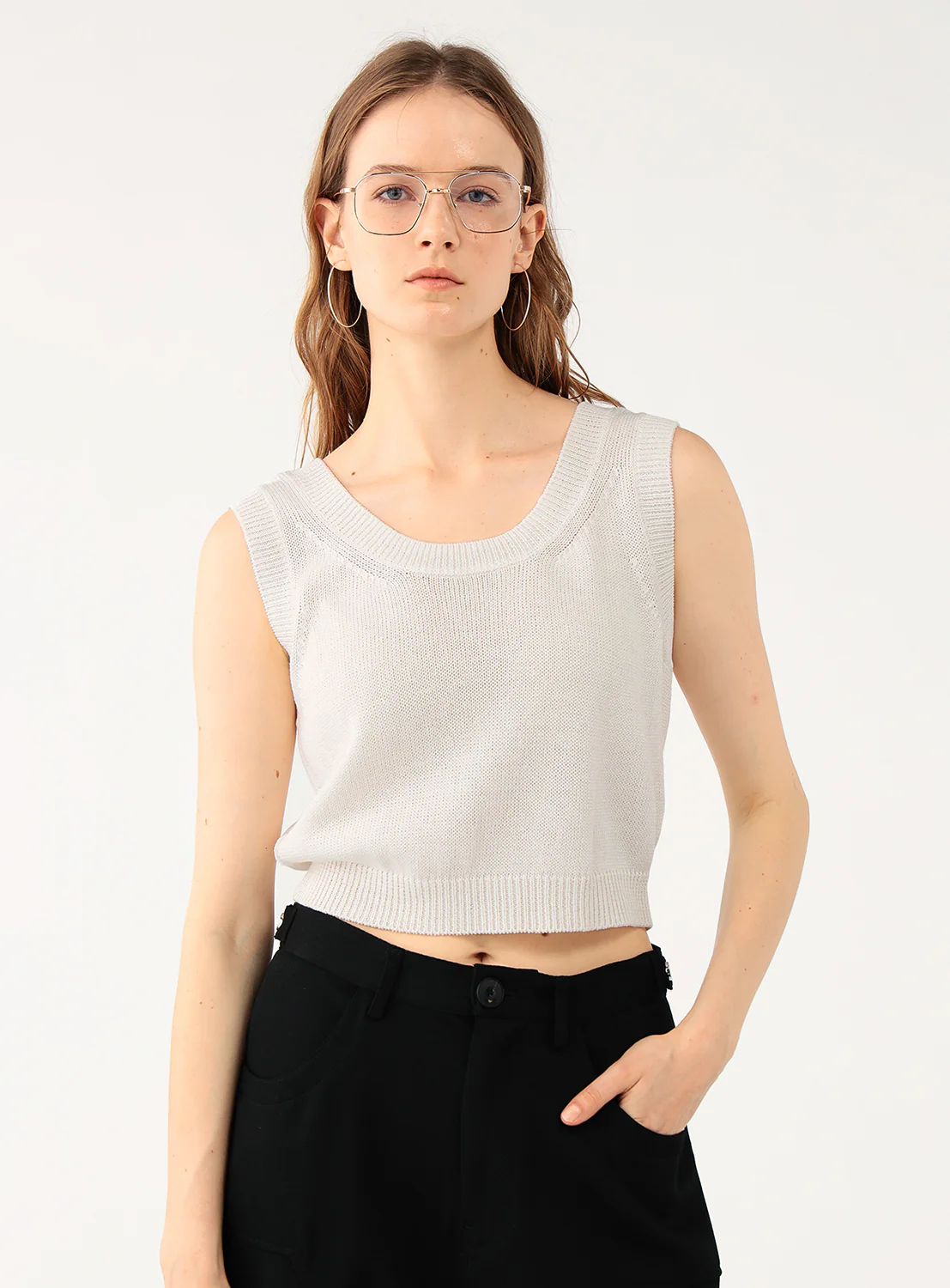 Cropped Knit Tank