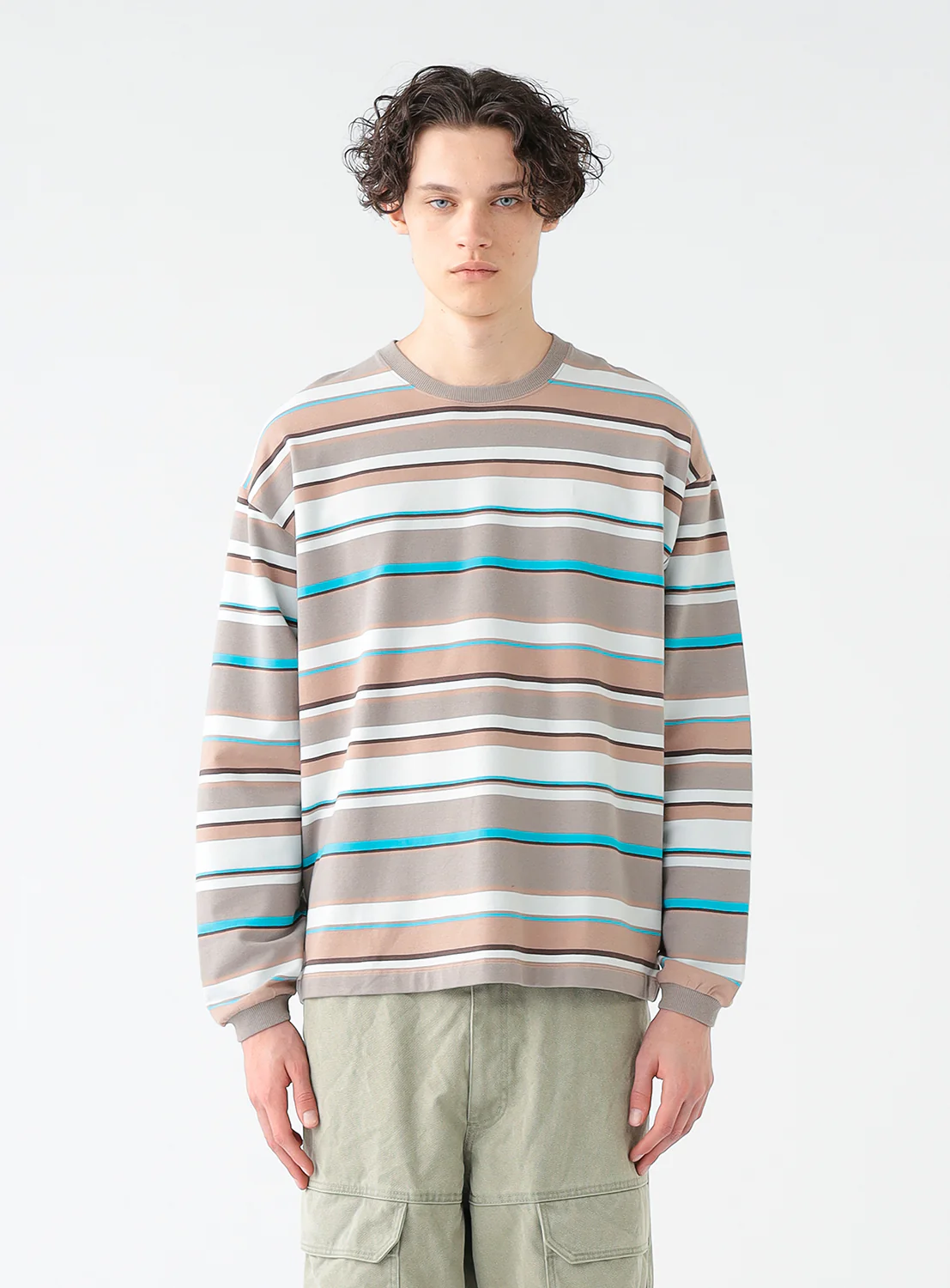 Multi Border Long Sleeve T-Shirt