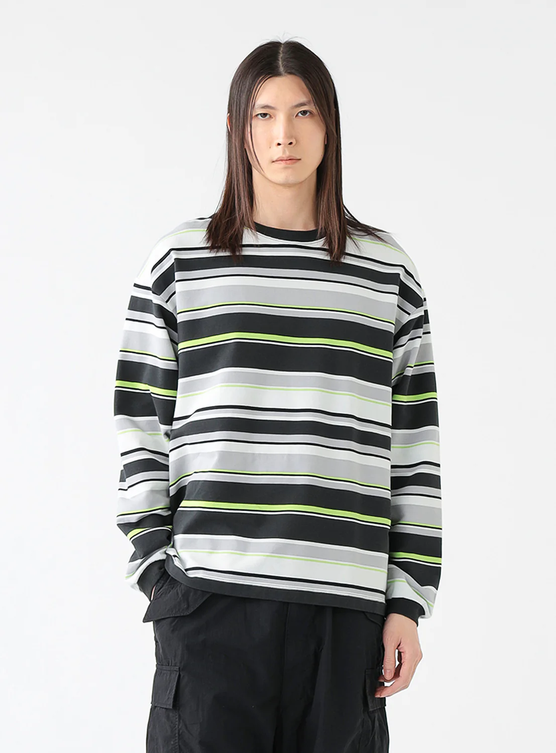 Multi Border Long Sleeve T-Shirt