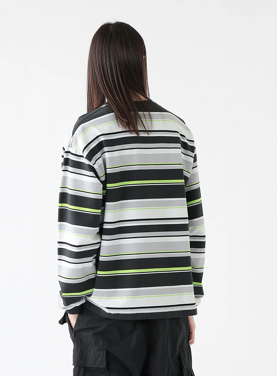 Multi Border Long Sleeve T-Shirt