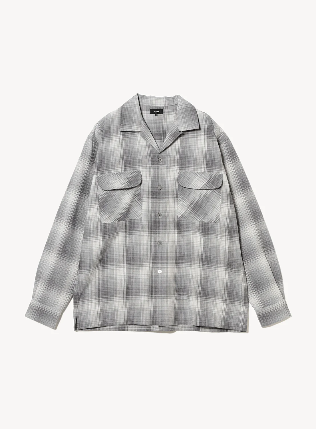 Ombre Check Open Collar Shirt
