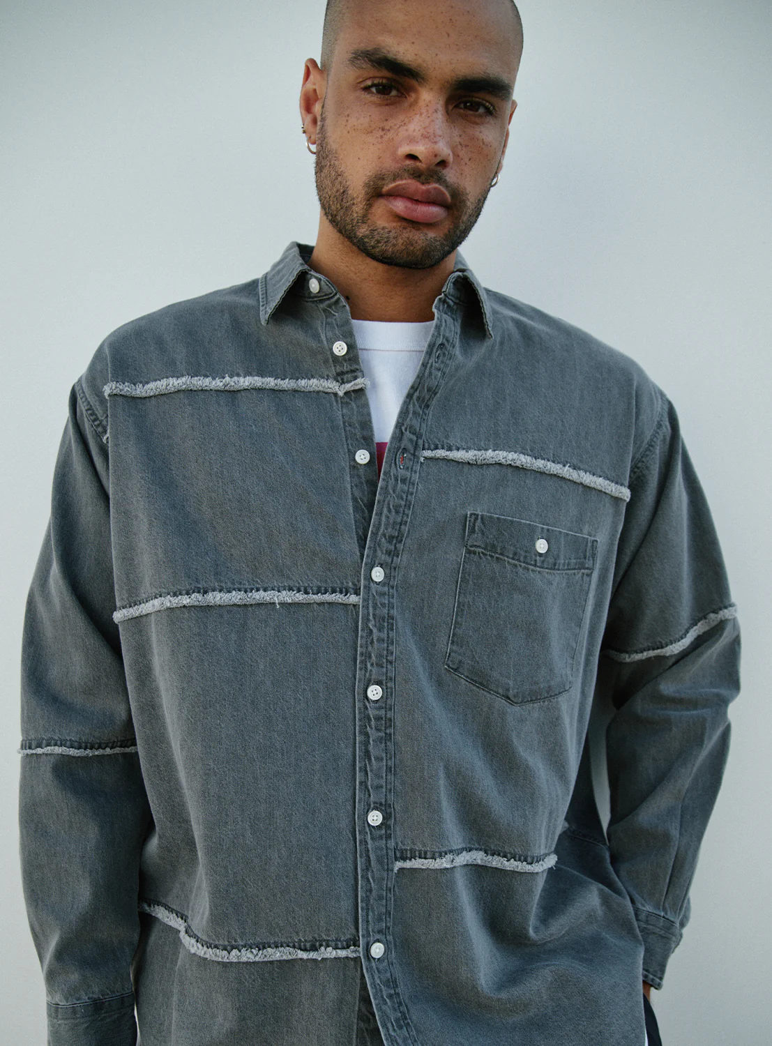 Cut-Off Denim Work Shirt