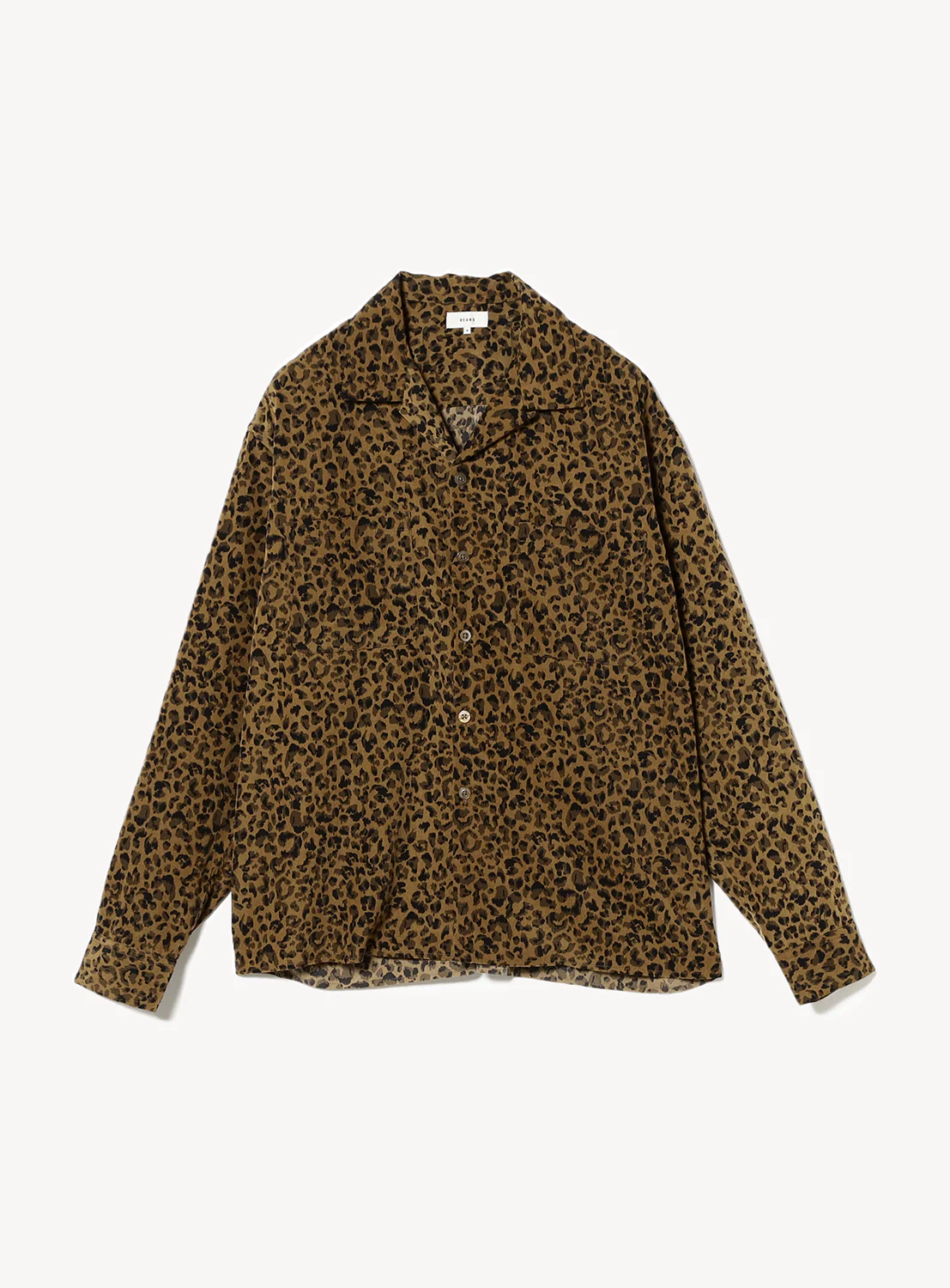 Animal Print Cut-Off Open Collar Shirt