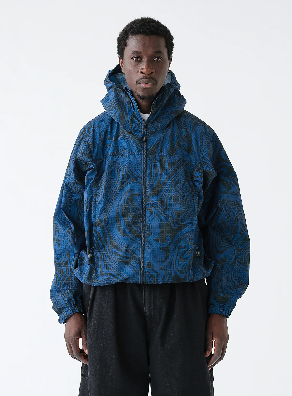 Printed Zip-Up Hoodie