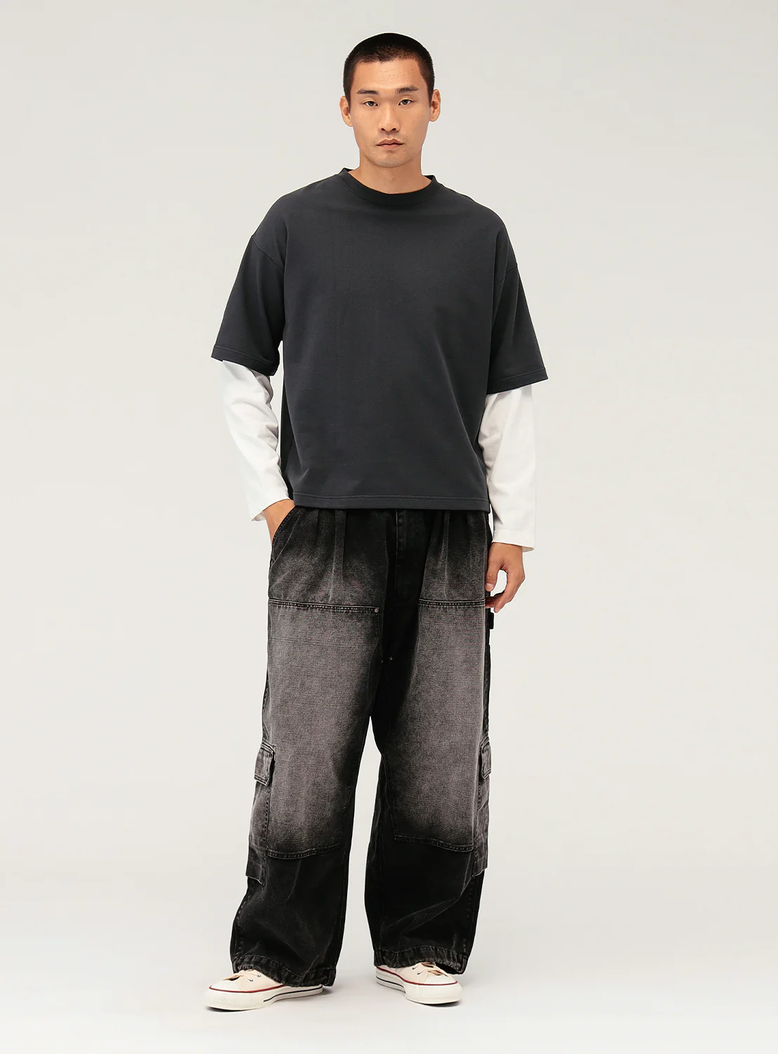 Double Knee Wide Cargo Pants