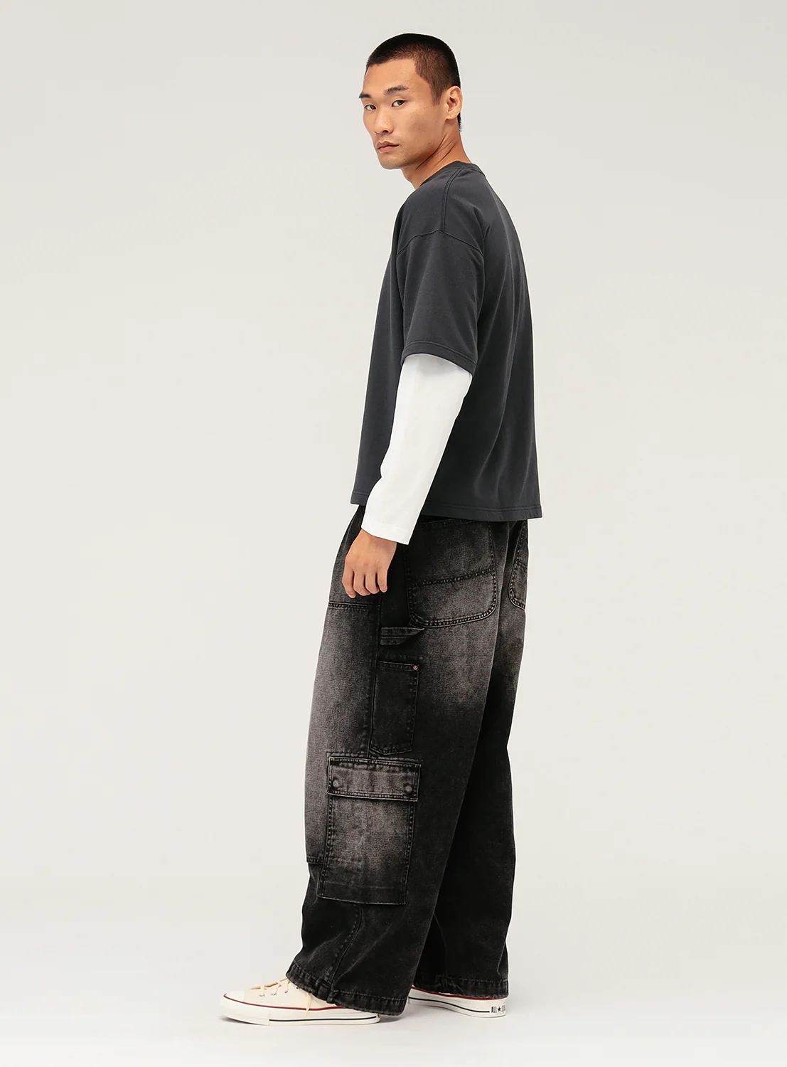 Double Knee Wide Cargo Pants