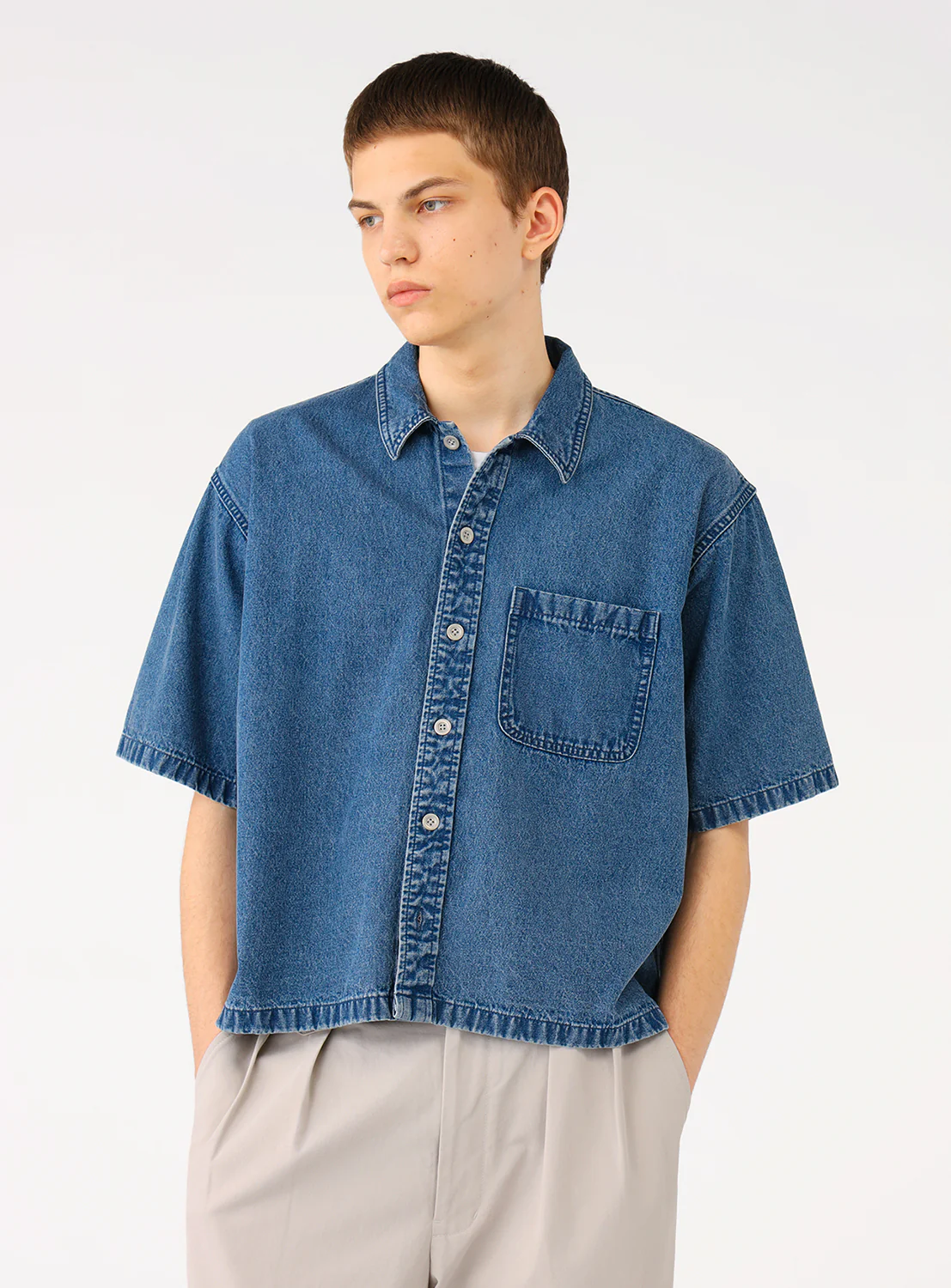 Short Denim Shirt