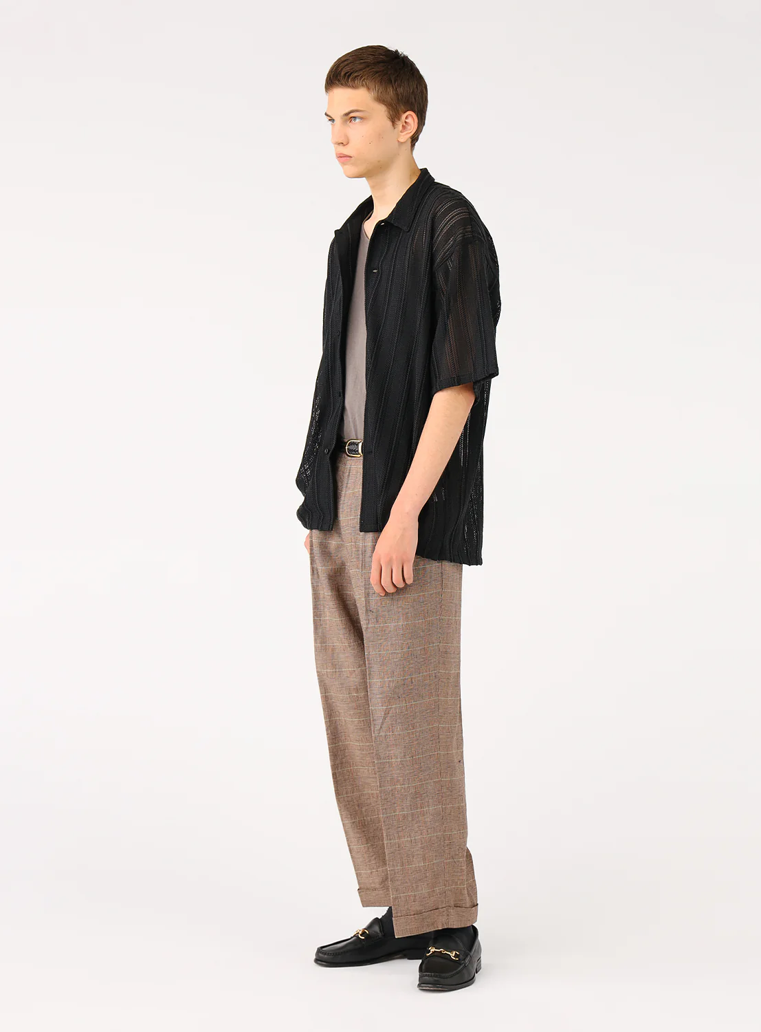 Mesh Open-Collar Shirt 3 Mesh Open-Collar Shirt