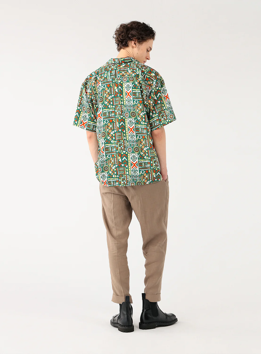 Print Open Collar Shirt