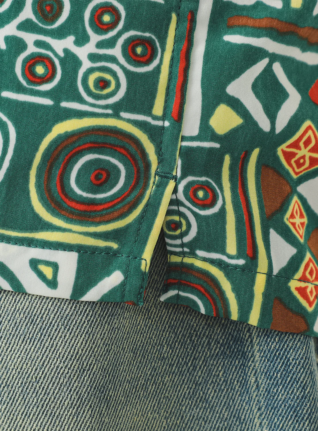 Print Open Collar Shirt