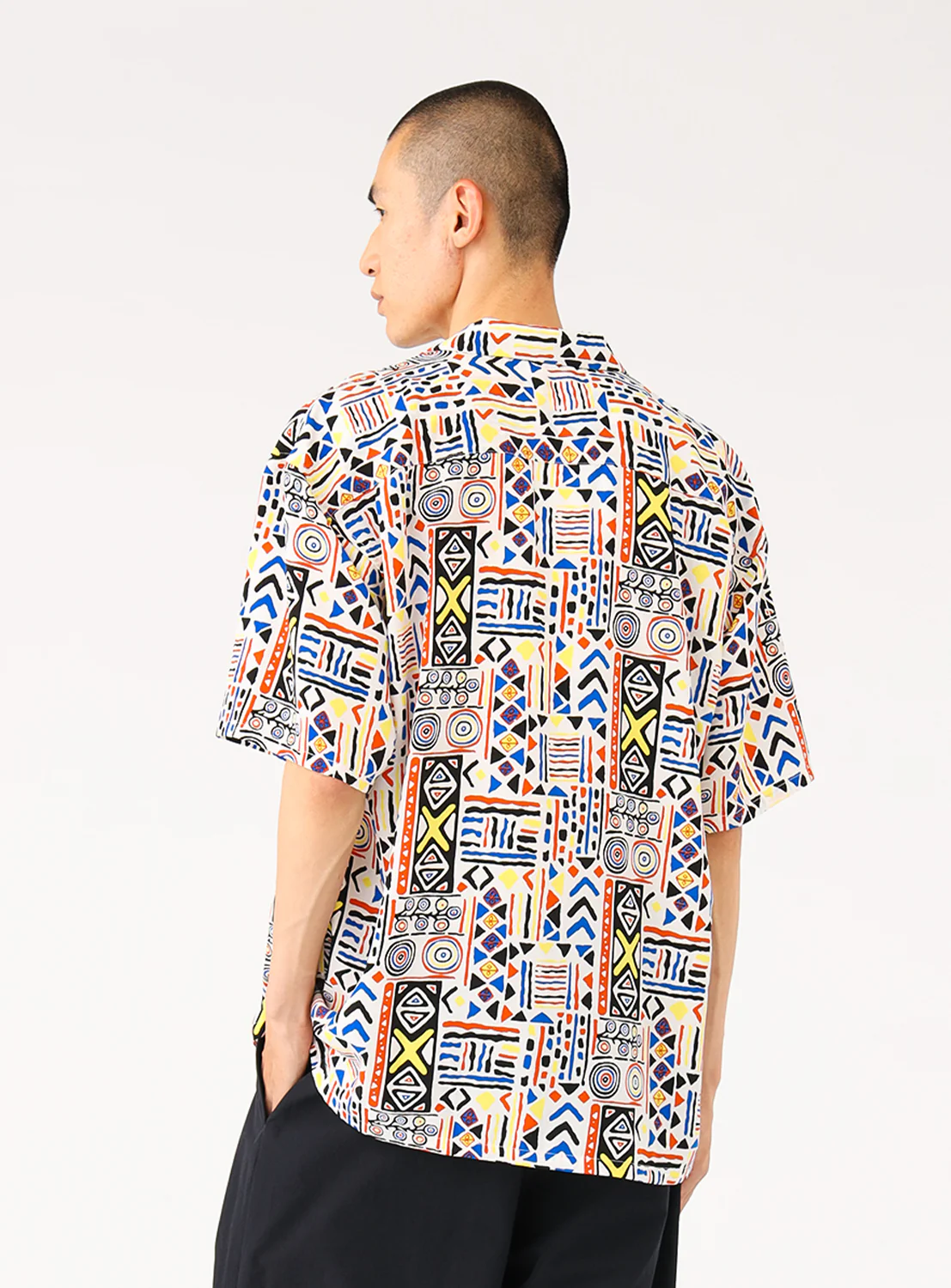 Print Open Collar Shirt