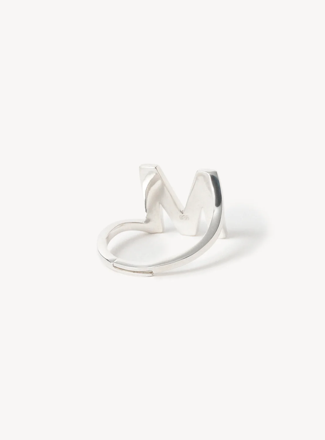 Silver 925 Initial Ring M