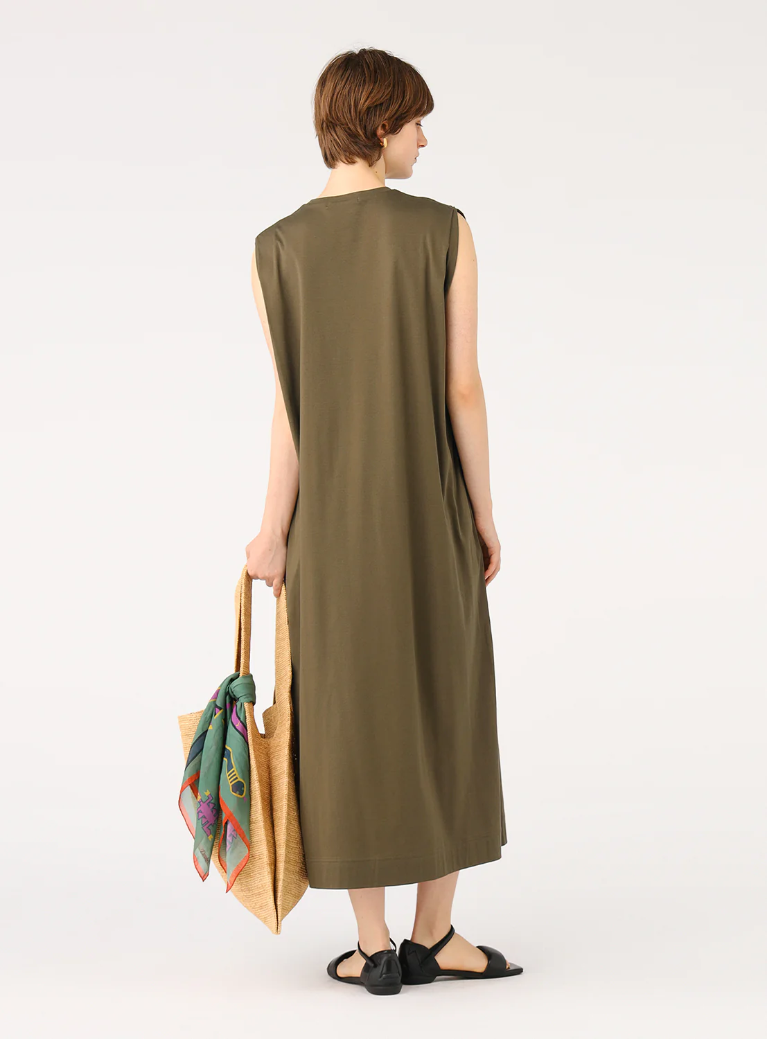 Tucked Shoulder Cotton Dress