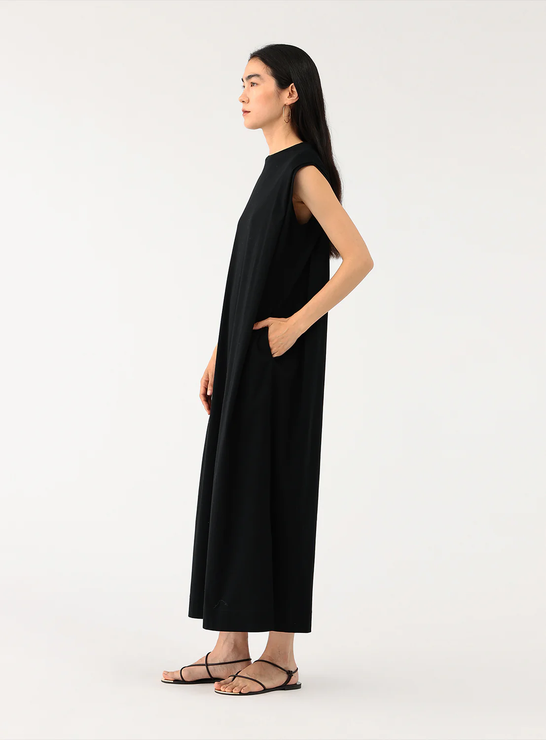 Tucked Shoulder Cotton Dress