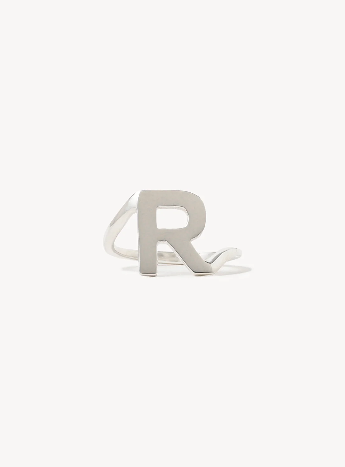 Silver 935 Initial Ring R