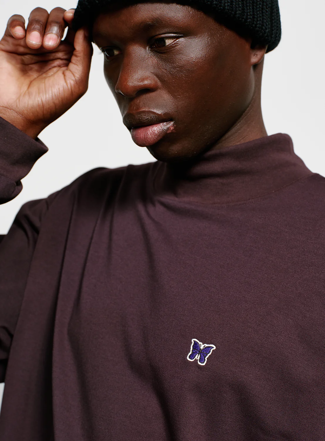 Long Sleeve Mock Neck Poly Jersey Tee 4 Long Sleeve Mock Neck Poly Jersey Tee