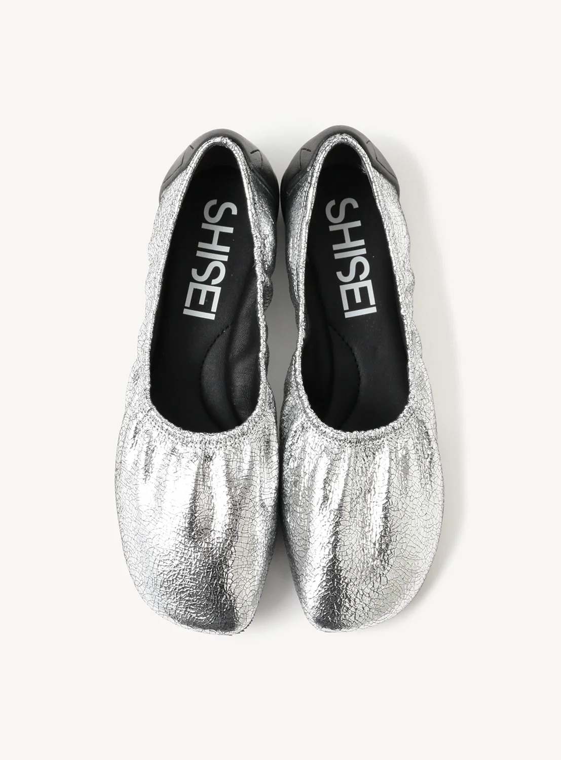 Gather Metallic Ballet Shoes