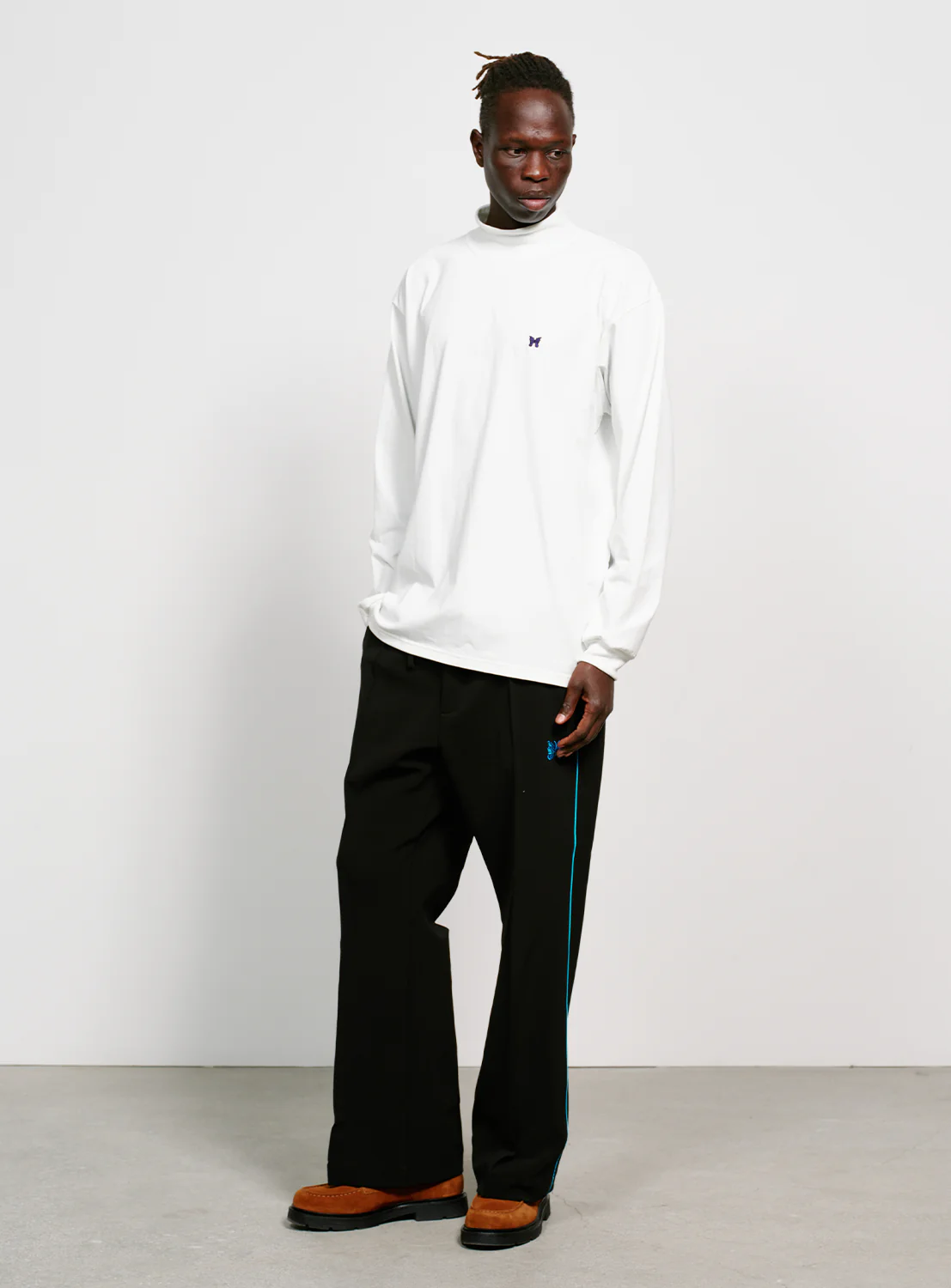 Long Sleeve Mock Neck Poly Jersey Tee