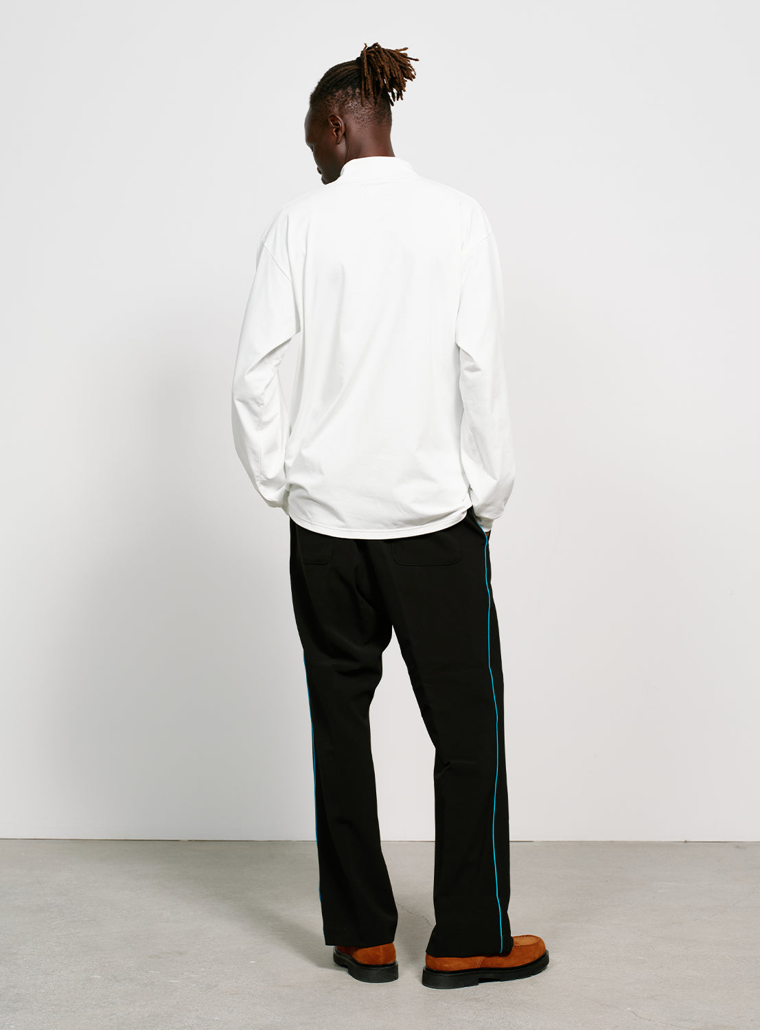 Long Sleeve Mock Neck Poly Jersey Tee