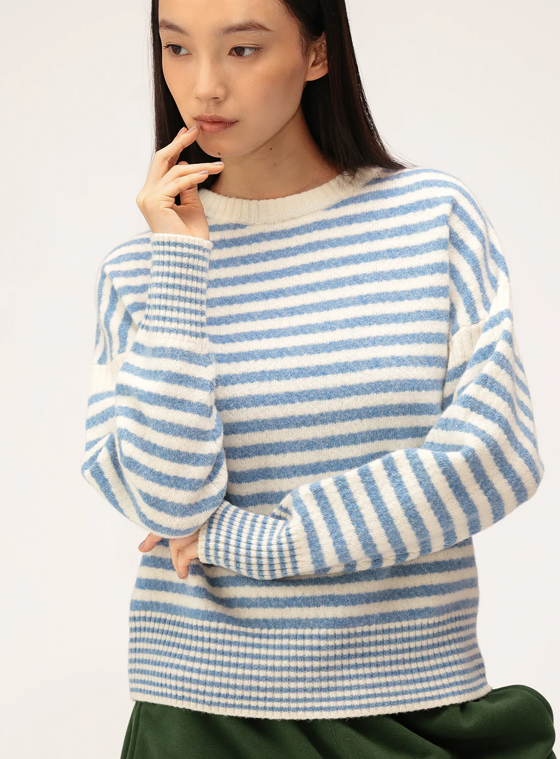 7G Striped Crew Knit
