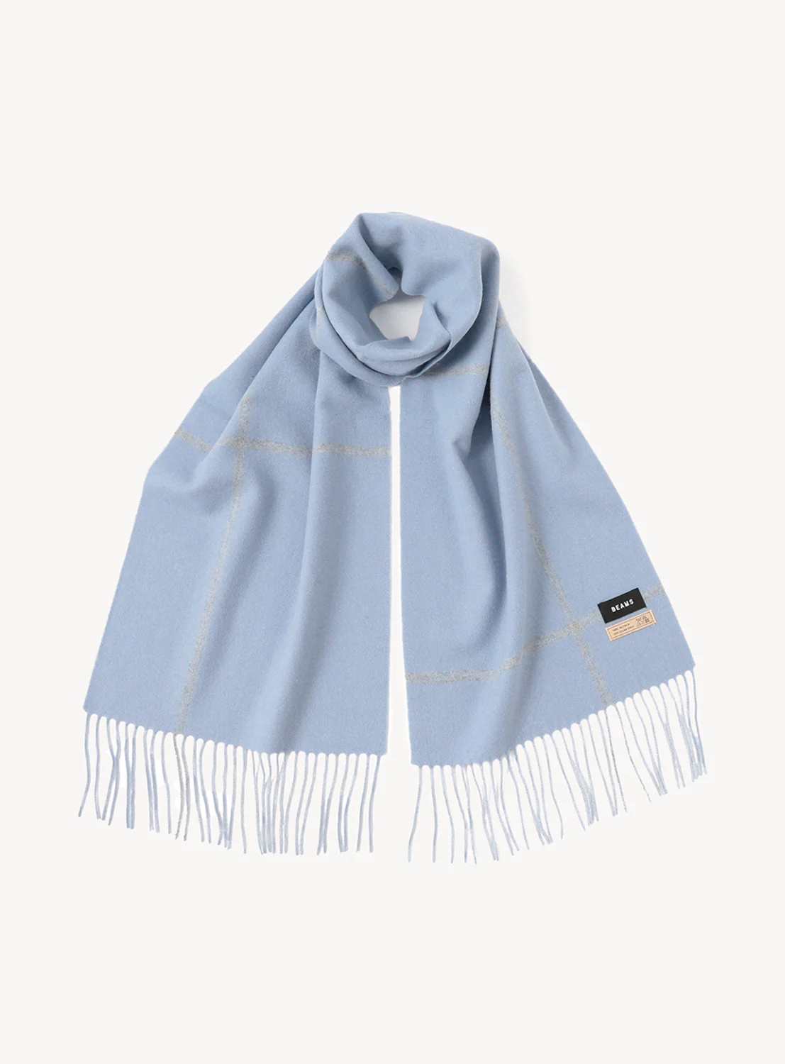 Windowpane Check Alpaca Scarf