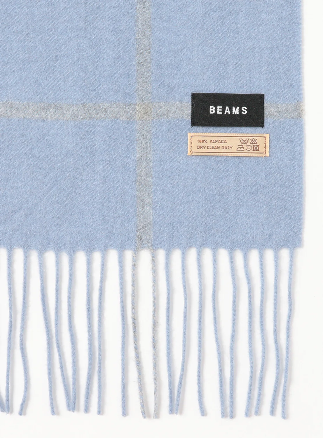 Windowpane Check Alpaca Scarf