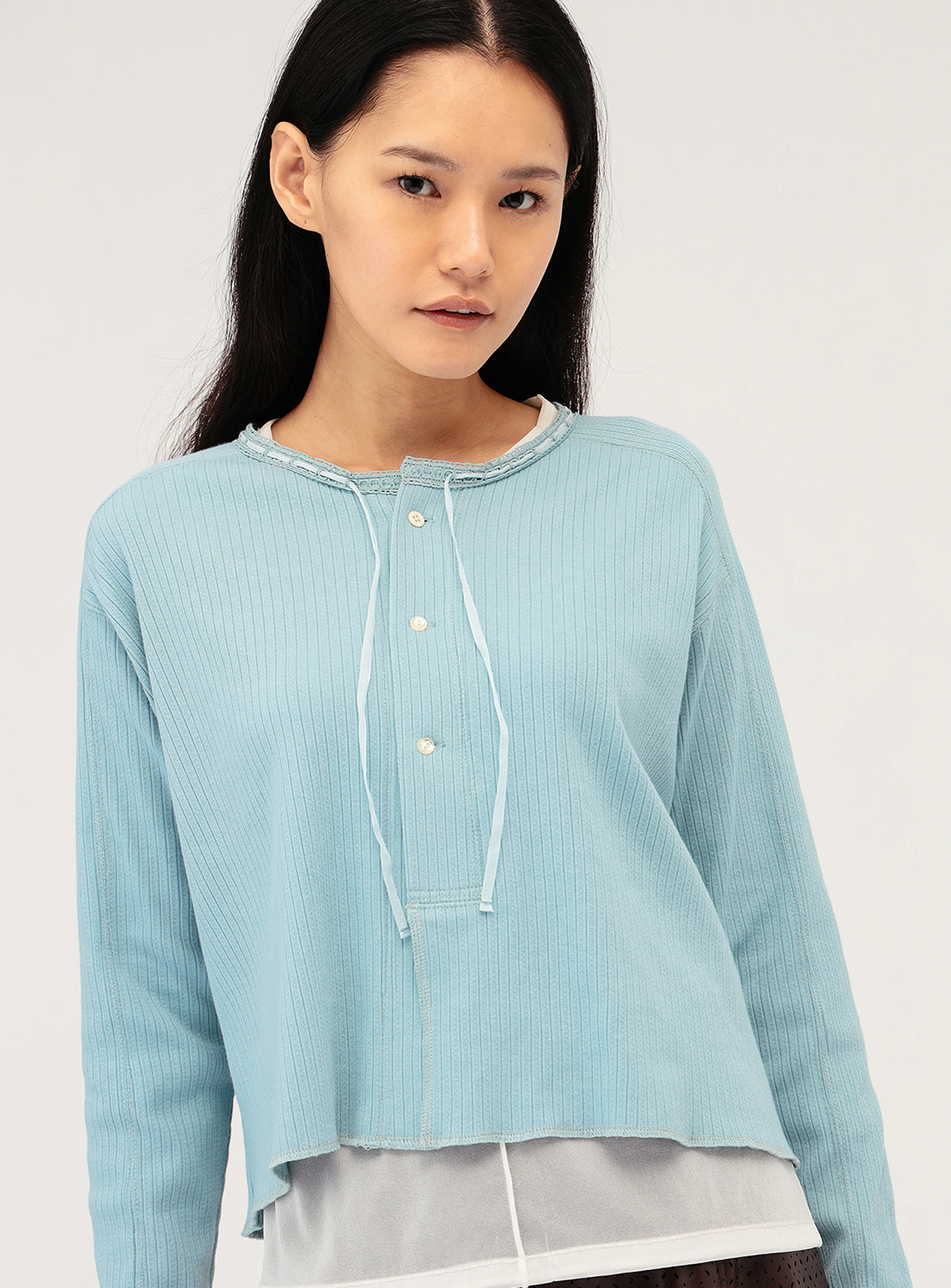 Henley Neck Lace Cardigan